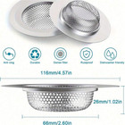 3pcs Stainless Steel Sink Strainer Busket 4 5  Large Anti-clogging Drain Filter