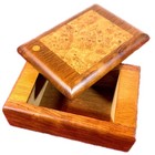 Handcrafted Burl Wood Keepsake Box Artisan Jewelry Trinket Case Swivel Pivot Lid