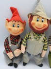  4  Vintage Hillbilly Pixie Elf Gnome Lot Plaid Shirts   Overalls
