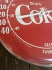 Coca Cola Enjoy Coke Soda Round Thermometer Vintage 1980s Accurate Working 12 In