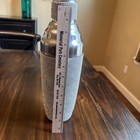 Rhinestone Cocktail Shaker Silver Stainless Steel Large Oversized Sparkle Glam