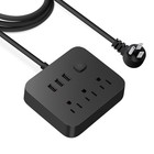 New Power Strip Surge Protector 3 Ac Outlets Plugs 3 Usb Ports 4 Ft Cable Us