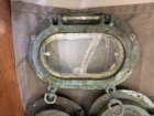 Vintage Bronze Oblong oval Portholes Glass 12 In