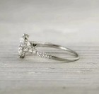 Art Deco Style Round Lab Created Diamond Victorian Engagement Ring 14k Gold Over