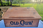 Vintage Old Crow The Original Sour Mash Wooden Box Wall Art Mancave Barware