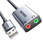 Usb To Audio Jack Sound Card Adapter With Dual Trs 3-pole 3 5mm Headphone And Mi
