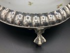 Vintage Silverplate Basket W handle   Claw Feet Insert Porcelain Sango Bowl Dish