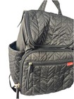 Skip Hop Forma Quilted Diaper Backpack Bag - Black Zipper Pockets Organization