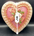 Brach s Deluxe Chocolates Pink Heart Rose Lace Candy Box 9    Valentine   s Day Mcm