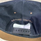 Vtg Harley Davidson Snapback Hat Balkans Motorcycle Blue Brown Cap