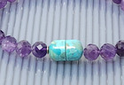 Vintage Dtr Jay King Amethyst Turquoise Magnetic Clasp Beaded Bracelet 7 