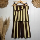 Free People Crochet Set Co-ord Matching Set Pants Knit Cozy Boho Striped Medium