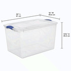 Sterilite Large Latching Storage Bin  66 Quart Clear Plastic Storage Container