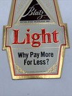 Vintage Blatz Light Draft Brew Beer Foil Over Cardboard Sign Embosograph
