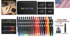 Long-lasting Assorted Colors Ink - 72 Fountain Pen Refills