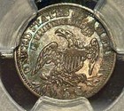 1829 Capped Bust Half Dime Lm-12 R-6 Pcgs Au Details Rainbow Toning