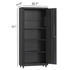 2-door Rolling Tool Chest W wheels Tool Cabinet Storage Box 4 Shelves Workshop