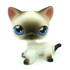 Rare Littlest Pet Shop  5 Black White Short Hair Siamese Cat Blue Eyes Lps