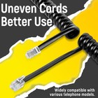 2 Pack Phone Cord For Landline  1 4 Ft Coiled Black Telephone Handset Cord