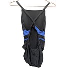 Speedo Tone Setter Splice Flyback Powerflex Eco Swimsuit Black   Blue Sz 12   38