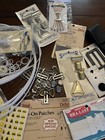 Vtg Sewing Notions Estate Lot Buckles Hardware Patches Buttons Rings Bra Extends