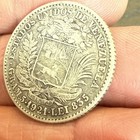 Beautiful 1921 Silver Venezuela 5 Bolivares Simon Bolivar Coin