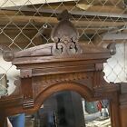 Antique Victorian Eastlake Carved Solid Wood Wall Mirror With Candle Shelves