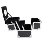 Sm-2176 Aluminum Makeup Train Case Jewelry Box Cosmetic Organizer With Mirror 