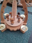 German Rotating Wooden Christmas Pyramid Spinner W  Carolers  Stars Pattern