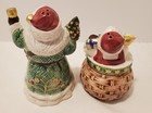 Vintage 1994 Oci Div Of Ff Santa And Mrs Claus Salt   Pepper Shakers Christmas