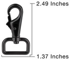 50 - 1 Inch Black Lever Swivel Snap Hook Closeout