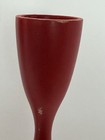 Mid Century Danish Modern Red Wood Tulip Candle Holders Pair 11 5  Tall