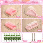 100 Pcs Pink Charcuterie Cake Slice Boxes Clear Lids Bakery Packaging Supplies