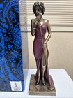 12  Jazz Band Collection Female Singer Home D  cor Statue Red   Bronze Color