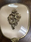 Matson     2 Pc Vanity Dresser Set - Mirror   Brush  - Antique Gold Finish