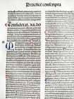 Decorative Rubricated Incunable Leaf Gerson Opera  f  - 1488