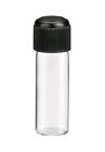 2 5ml Small Clear Glass Vials With Black Screw Cap   12 Pack  
