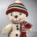 Vintage Russ  snowflake  Snowman Christmas Plush Knit Hat Made In Korea