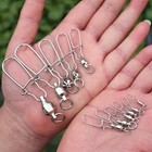 100 Snap Swivels Ball Bearing Swivels Duo Lock 22 276lbs Sea Lure Fishing Silver