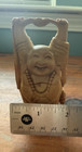 Laughing Buddha Wooden Statue Figurine Hand Carved 4  Tall 