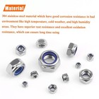 180pcs Nylon Insert Hex Lock Nuts  M3 M4 M5 M6 M8 Sizes 304 Stainless Steel 18-8