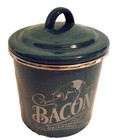Ayesha Bacon Grease Drippings Jar Blue Enamel Steel Kitchen Container With Lid