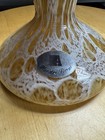 5335 Vtg 1970s Maestri Vetrai Hand Blown Art Glass Vase Candle Holder Gold White
