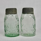 2 Vintage Mason Jar Mini Glass Salt Pepper Spice Shakers Patent Nov 30 1858