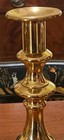 Pair Brass Candlesticks Antique Push Up Candleholders 19th Century 11  Tall