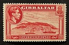 Travelstamps  1938 Gibraltar Stamps Sg 123 - 14 Perf Kgvi Three Half Pence Moglh