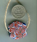 African Trade Beads Vintage Antique Venetian Old Glass Millefiori Tabular Bead