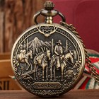 Vintage Pocket Watch Chain Animal Theme Necklace Chain Quartz Movement Watches
