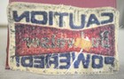Vintage  caution Budweiser Powered  Sew-on Emblem Jacket Vest Patch 4 75  W