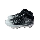 Under Armour Ua Spotlight Hammer Jr Football Cleats Black White Size 6y New